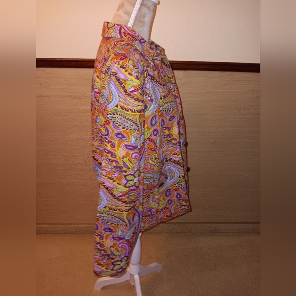 Coldwater Creek~Colorful Pink & Orange  Floral Paisley Sequin Beaded Jacket - Picture 13 of 15